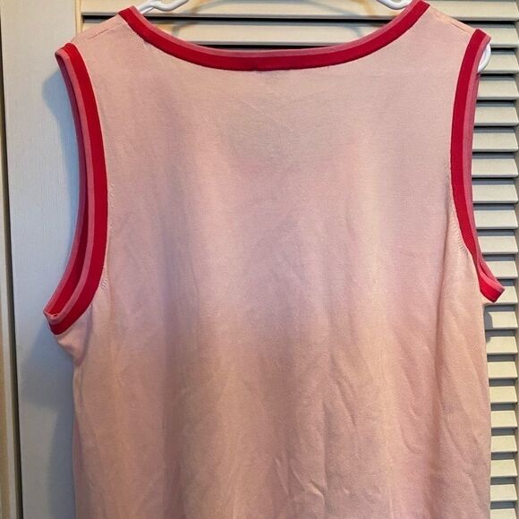 Talbots Plus pink striped hem soft sweater tank‎ - Picture 7 of 8